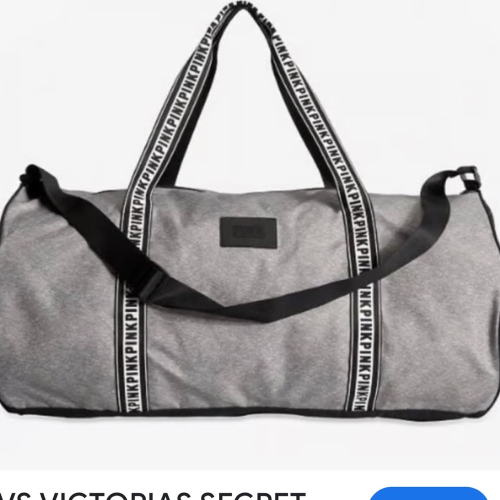 Victoria's Secret PINK Black and Gray Duffel Bag